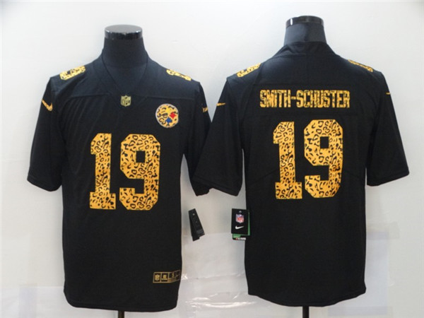 Men's Pittsburgh Steelers #19 JuJu Smith-Schuster 2020 Black Leopard Print Fashion Limited Stitched NFL Jersey